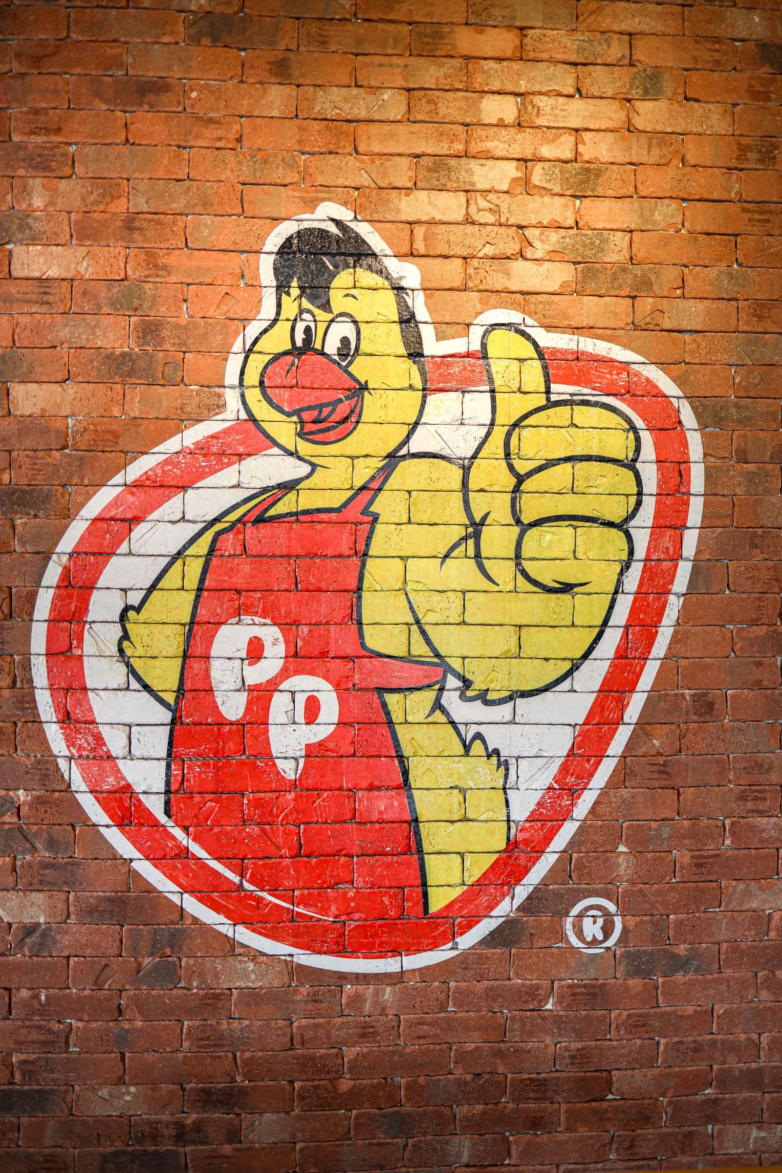 Pepe painted on the restaurant wall