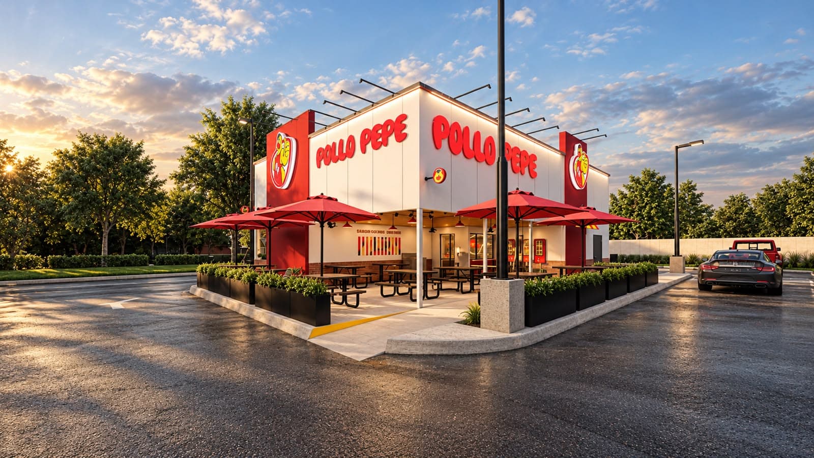 Architectural render of the Pollo Pepe restaurant on Potranco Road, San Antonio